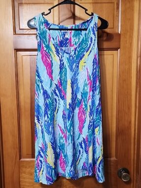Lilly Pulitzer Blue, Pink & Teal Tropical Print Dress